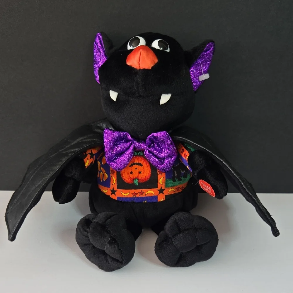 Animated Halloween Decor Vampire Plush Black and Purple